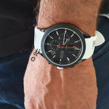Hugo Boss Velocity Black Dial White Rubber Strap Watch for Men - 1513718 Authentic Buy Shop Now