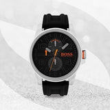 Hugo Boss Detroit Sport Quartz Black Dial Black Rubber Strap Watch for Men - 1550006 Authentic Buy Shop Now