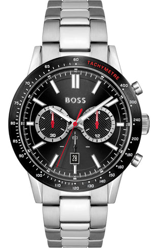 Hugo Boss Allure Chronograph Black Dial Silver Steel Strap Watch for Men - 1513922 Authentic Buy Shop Now