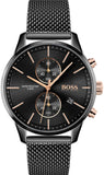 Hugo Boss Associate Black Dial Black Mesh Bracelet Watch for Men - 1513811 Authentic Buy Shop Now