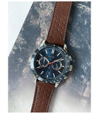 Hugo Boss Allure Blue Dial Brown Leather Strap Watch for Men - 1513921 Authentic Buy Shop Now