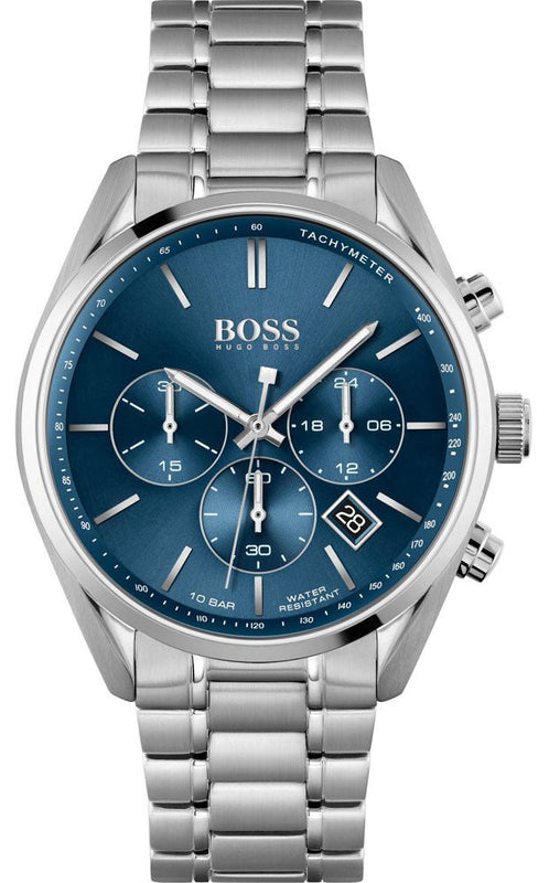 Hugo Boss Champion Blue Dial Silver Steel Strap Watch for Men - 1513818 Authentic Buy Shop Now