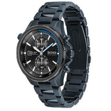 Hugo Boss Globetrotter Black Dial Black Steel Strap Watch for Men - 1513824 Authentic Buy Shop Now