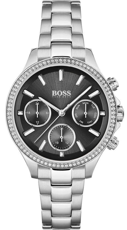 Hugo Boss Hera Black Dial Silver Steel Strap Watch for Women - 1502593 Authentic Buy Shop Now