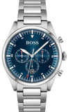 Hugo Boss Pioneer Blue Dial Silver Steel Strap Watch for Men - 1513867 Authentic Buy Shop Now