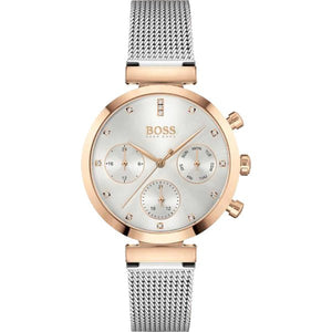 Hugo Boss Flawless Silver Dial Silver Mesh Bracelet Watch for Women -1502551 Authentic Buy Shop Now