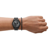 Armani Exchange Chronograph Black Dial Black Steel Strap Watch For Men - AX7140 Authentic Buy Shop Now