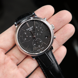 Tissot Carson Premium Chronograph Black Dial Black Leather Strap Watch For Men - T122.417.16.051.00 Authentic Buy Shop Now