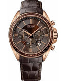 Hugo Boss Driver Sport Chronograph Brown Dial Brown Leather Strap Watch for Men - 1513093 Authentic Buy Shop Now