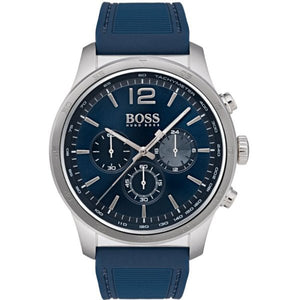 Hugo Boss Professional Chronograph Blue Dial Blue Silicone Strap Watch for Men - 1513526 Authentic Buy Shop Now