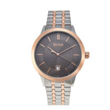 Hugo Boss Classic Grey Dial Two Tone Steel Strap Watch for Men - 1513688 Authentic Buy Shop Now