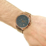 Hugo Boss Skymaster Blue Dial Brown Steel Strap Watch for Men - 1513788 Authentic Buy Shop Now