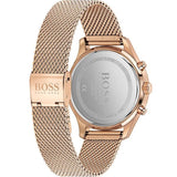Hugo Boss Companion Chronograph Black Dial Rose Gold Steel Strap Watch For Men - 1513548 Authentic Buy Shop Now