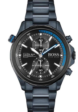 Hugo Boss Globetrotter Black Dial Black Steel Strap Watch for Men - 1513824 Authentic Buy Shop Now