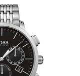 Hugo Boss Associate Black Dial Silver Steel Strap Watch for Men - 1513267 Authentic Buy Shop Now
