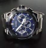 Hugo Boss Supernova Chronograph Blue Dial Silver Steel Strap Watch for Men - 1513360 Authentic Buy Shop Now