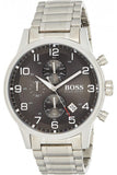 Hugo Boss Aeroliner Black Dial Silver Steel Strap Watch for Men - 1513181 Authentic Buy Shop Now