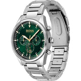 Hugo Boss Pioneer Green Dial Silver Steel Strap Watch for Men - 1513868 Authentic Buy Shop Now