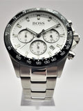 Hugo Boss Hero Chronograph White Dial Silver Steel Strap Watch for Men - 1513875 Authentic Buy Shop Now