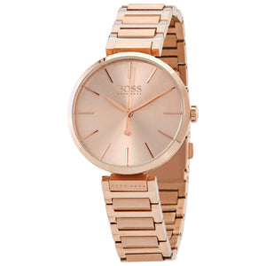 Hugo Boss Allusion Rose Gold Dial Rose Gold Steel Strap Watch For Women - 1502418 Authentic Buy Shop Now