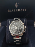 Maserati Competizione Chronograph Black Dial Silver Steel Strap Watch For Men - R8853100014 Authentic Buy Shop Now