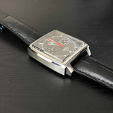 Tag Heuer Monaco Calibre 12 Final Edition Chronograph Grey Dial Black Leather Strap Watch for Men - CAW211J.FC6476 Authentic Buy Shop Now