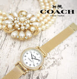 Coach Madison White Dial Gold Mesh Bracelet Watch for Women - 14502652 Authentic Buy Shop Now