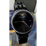 Emporio Armani Ceramica Crystals Black Dial Black Ceramic Strap Watch For Women - AR1478 Authentic Buy Shop Now