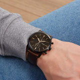 Fossil Goodwin Chronograph Black Dial Black Leather Strap Watch for Men - FS5585 Authentic Buy Shop Now