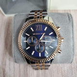 Michael Kors Lexington Blue Dial Two Tone Steel Strap Watch for Men - MK8412 Authentic Buy Shop Now