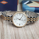 Fossil Jacqueline White Dial Two Tone Steel Strap Watch for Women - ES3634 Authentic Buy Shop Now