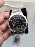 Emporio Armani Renato Chronograph Black Dial Two Tone Steel Strap Watch For Men - AR11165 Authentic Buy Shop Now