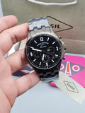 Fossil Forrester Chronograph Black Dial Grey Steel Strap Watch for Men - FS5606 Authentic Buy Shop Now