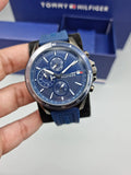 Tommy Hilfiger Bank Blue Dial Blue Rubber Strap Watch for Men - 1791721 Authentic Buy Shop Now