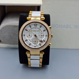 Michael Kors Parker Chronograph Silver Dial Two Tone Steel Strap Watch For Women - MK5687 Authentic Buy Shop Now