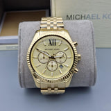 Michael Kors Lexington Gold Dial Gold Steel Strap Watch for Men - MK8281 Authentic Buy Shop Now