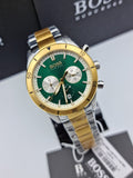 Hugo Boss Santiago Green Dial Two Tone Steel Strap Watch for Men - 1513872 Authentic Buy Shop Now