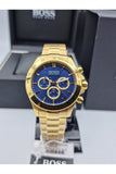 Hugo Boss Ikon Blue Dial Gold Steel Strap Watch for Men - 1513340 Authentic Buy Shop Now