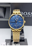 Hugo Boss Associate Blue Dial Gold Steel Strap Watch for Men - 1513841 Authentic Buy Shop Now