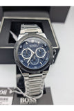 Hugo Boss Supernova Chronograph Blue Dial Silver Steel Strap Watch for Men - 1513360 Authentic Buy Shop Now