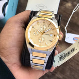 Fossil Everett Chronograph Gold Dial Two Tone Steel Strap Watch for Men - FS5796 Authentic Buy Shop Now