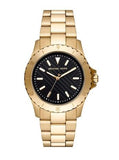 Michael Kors Everest Three-Hand Black Dial Gold Steel Strap Watch For Men - MK9078 Authentic Buy Shop Now