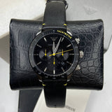 Emporio Armani Mario Chronograph Black Dial Black Leather Strap Watch For Men - AR11325 Authentic Buy Shop Now