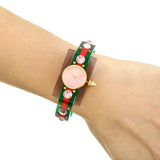 Gucci Vintage Web Pink Mother of Pearl Dial Two Tone Plastic Strap Watch For Women - YA143525 Authentic Buy Shop Now