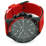Tommy Hilfiger Multifunction Quartz Black Dial Red Rubber Strap Watch for Men - 1791722 Authentic Buy Shop Now