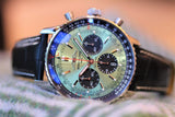 Breitling Navitimer B01 Chronograph 43 Green Dial Black Leather Strap Watch for Men - AB0138241L1P1 Authentic Buy Shop Now