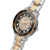 Michael Kors Runway Quartz Black Dial Two Tone Steel Strap Watch For Women - MK6960 Authentic Buy Shop Now