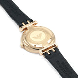 Emporio Armani Gianni T-Bar Mother of Pearl Dial Black Leather Strap Watch For Women - AR11295 Authentic Buy Shop Now