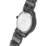 Daniel Wellington Iconic Link Ceramic Black Dial Black Steel Strap Watch For Women - DW00100415 Authentic Buy Shop Now