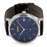 Hugo Boss Corporal Blue Dial Brown Leather Strap Watch for Men - 151363 Authentic Buy Shop Now
